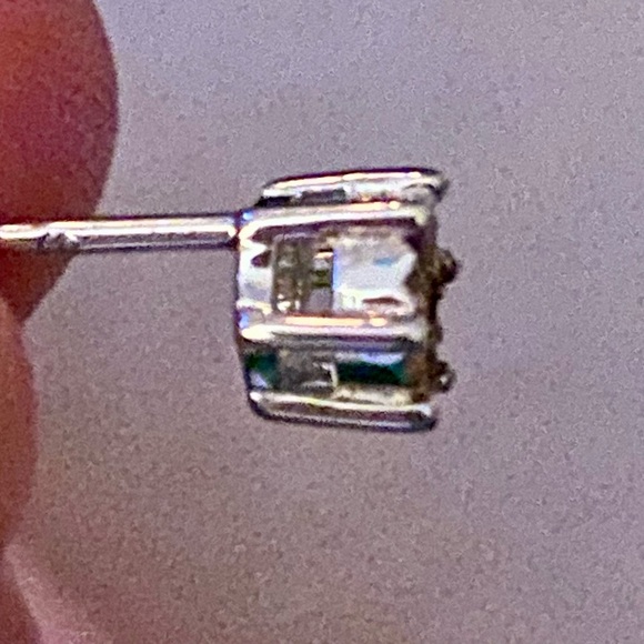 Diamond earrings .05 ct - in sterling silver and gold. - Picture 5 of 7